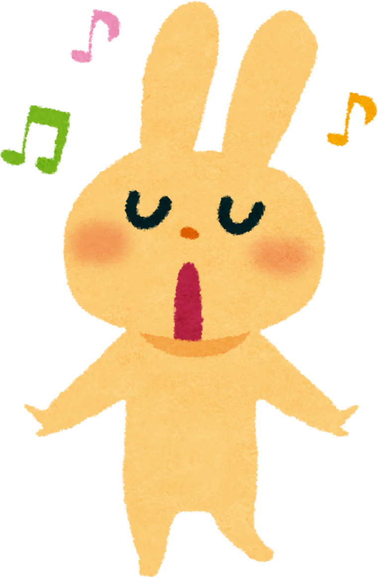 Cute Rabbit Illustration Singing a Song